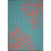 5 Ft X 7 Ft Area Rug Teal Coral Sea Coral H630651019